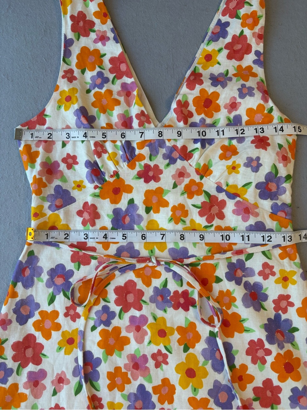 PepperMayo Women's Monday Margs Floral Linen Blend Mini Dress in Blooming Sz 2 - Picture 6 of 11